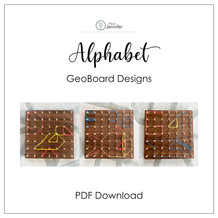 PDF: Geoboard "Alphabet Designs"