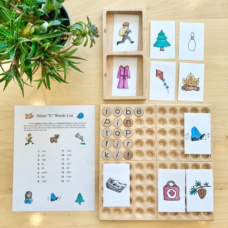 Silent "E" Words Lesson: On the Hundred Frame
