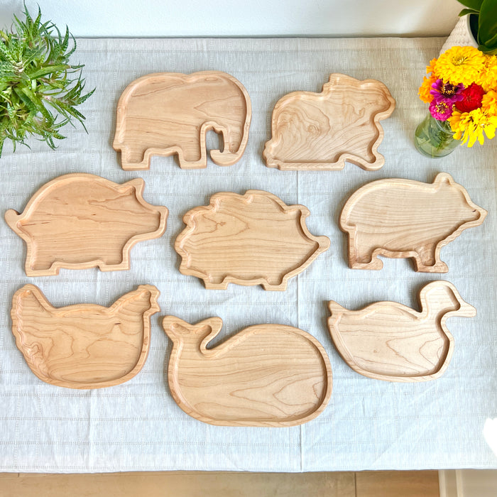 Wooden Animal Plate – Snack Tray, Cutting Board & Charcuterie Board in One