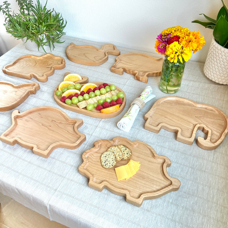 Wooden Animal Plate – Snack Tray, Cutting Board & Charcuterie Board in One