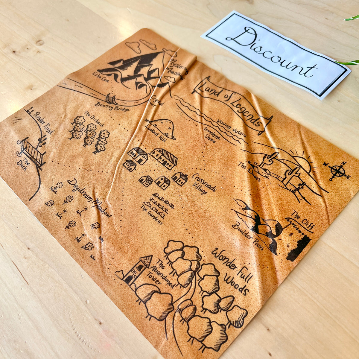 DISCOUNT Leather Map - Land of Legends