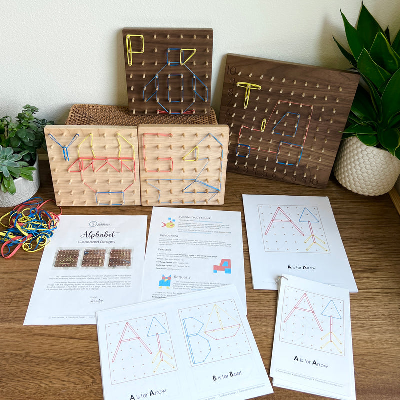 PDF: Geoboard "Alphabet Designs"