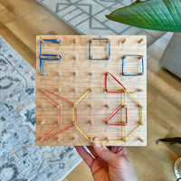 PDF: Geoboard "Alphabet Designs"