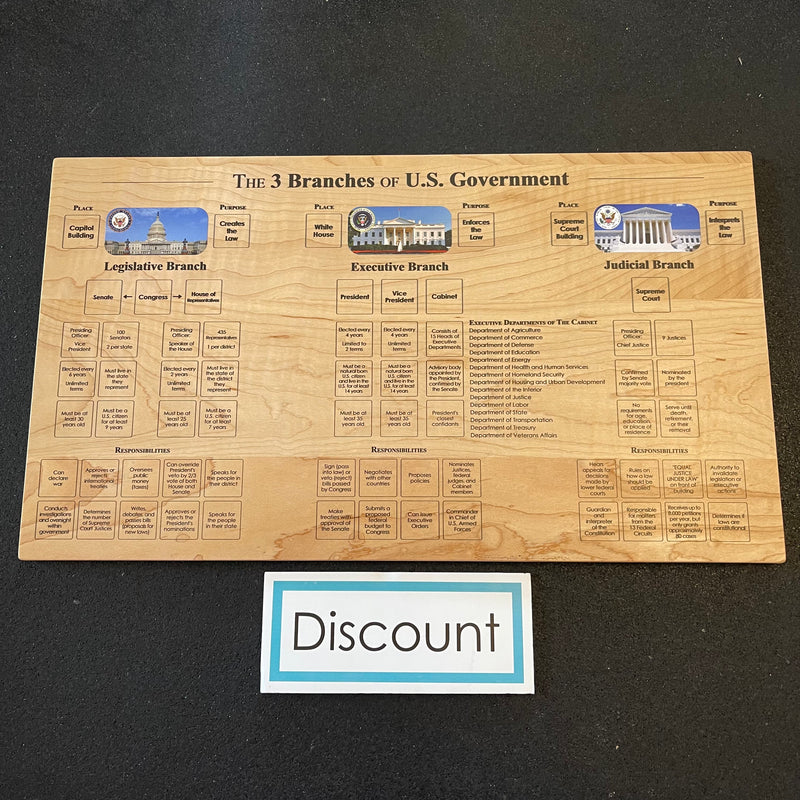 DISCOUNT Wall Hanging - Branches of U.S. Government