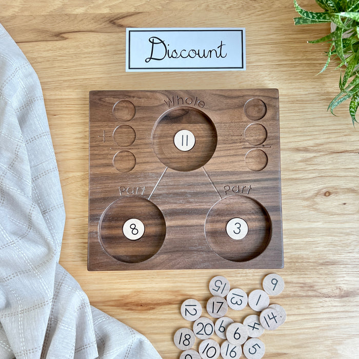 DISCOUNT Walnut Number Bond Tray with Coins