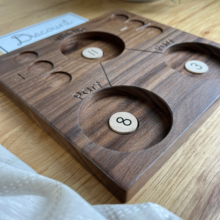 DISCOUNT Walnut Number Bond Tray with Coins