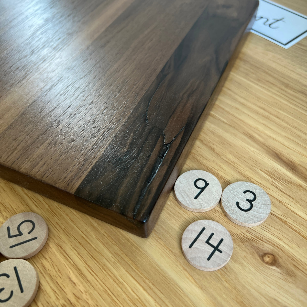 DISCOUNT Walnut Number Bond Tray with Coins