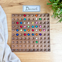 DISCOUNT Walnut Hundred Frame - Square Pockets