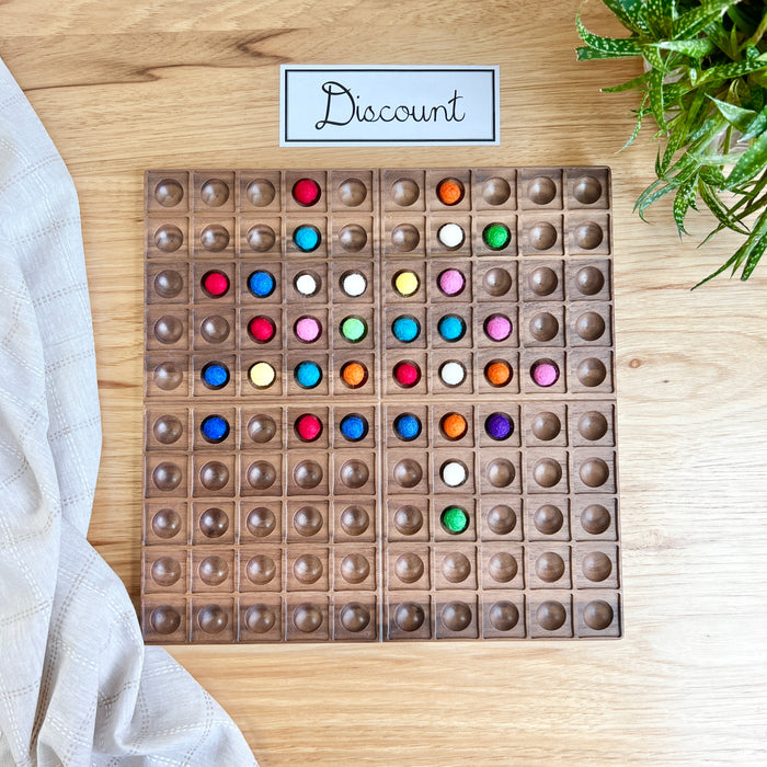 DISCOUNT Walnut Hundred Frame - Square Pockets
