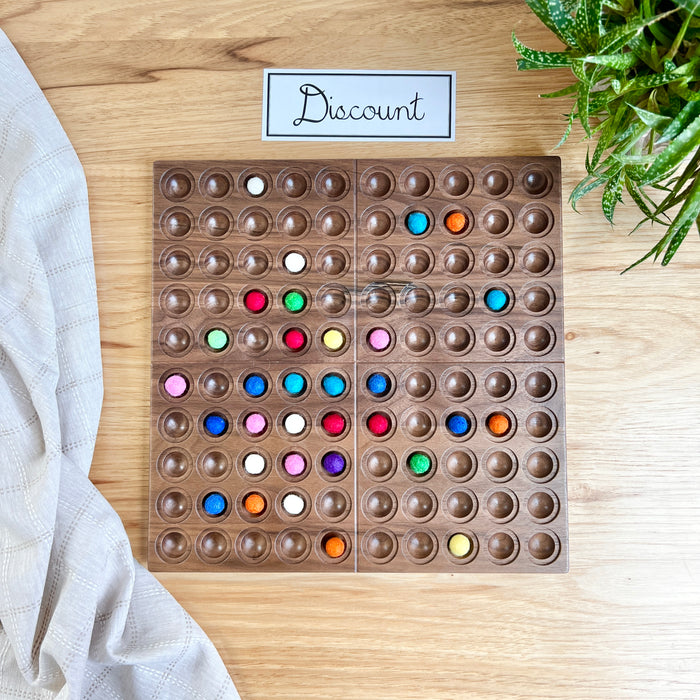 DISCOUNT Walnut Hundred Frame - Coin Pockets