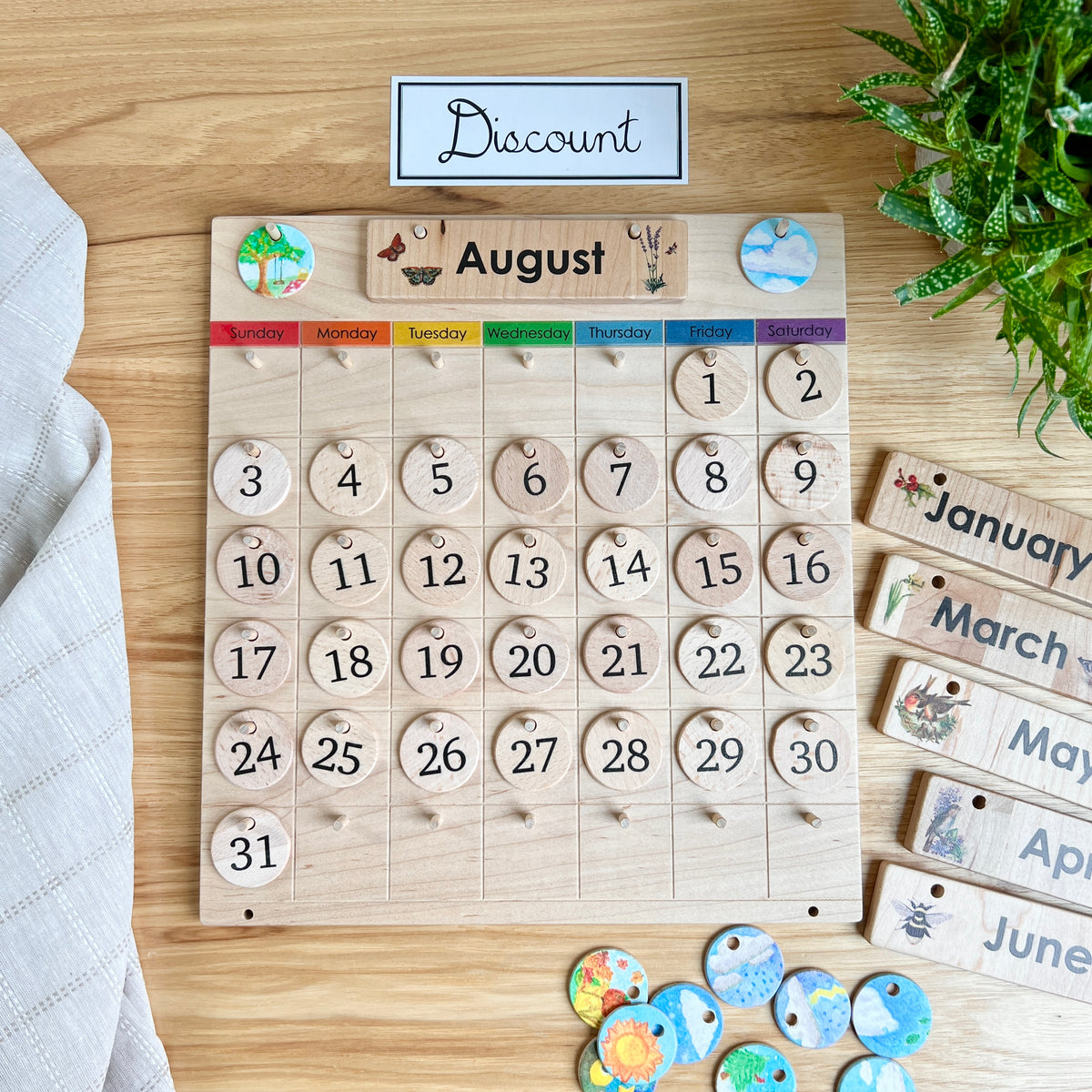 DISCOUNT Home Calendar - Rainbow Weekdays