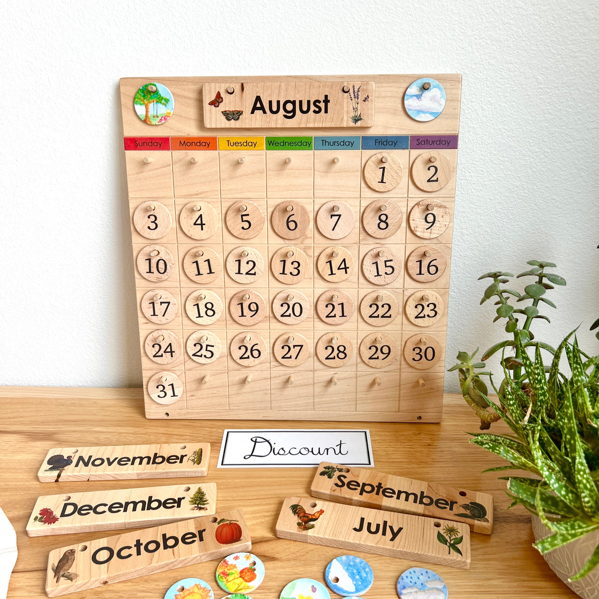 DISCOUNT Home Calendar - Rainbow Weekdays