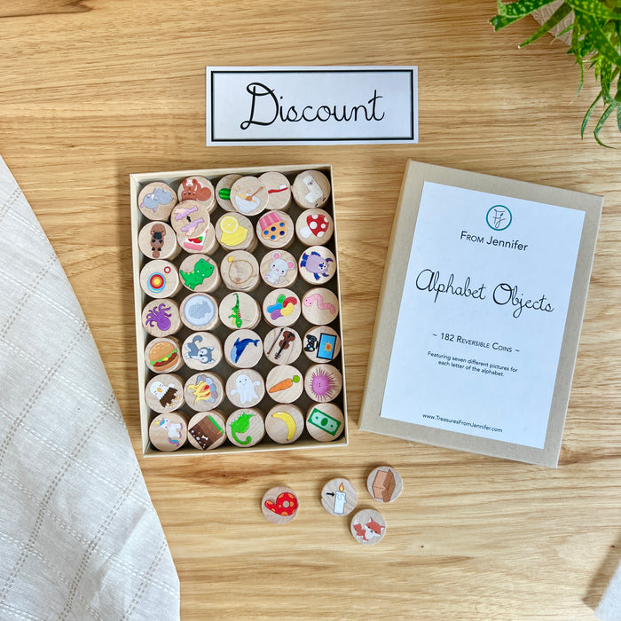 DISCOUNT Small Coins - Alphabet Objects Set of 182