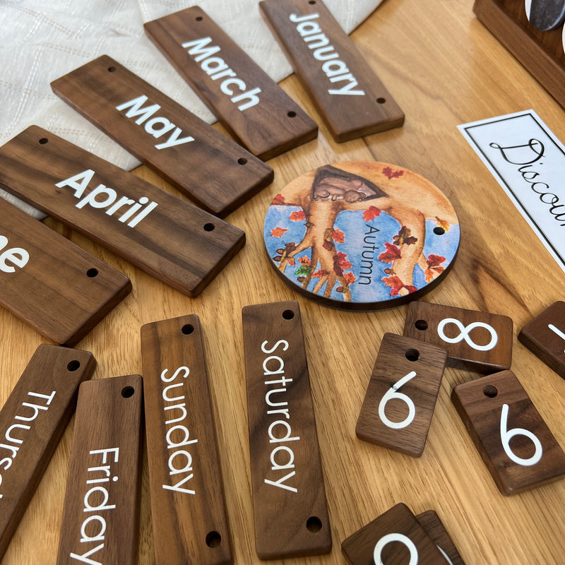 DISCOUNT Walnut Classroom Calendar - Tall Size