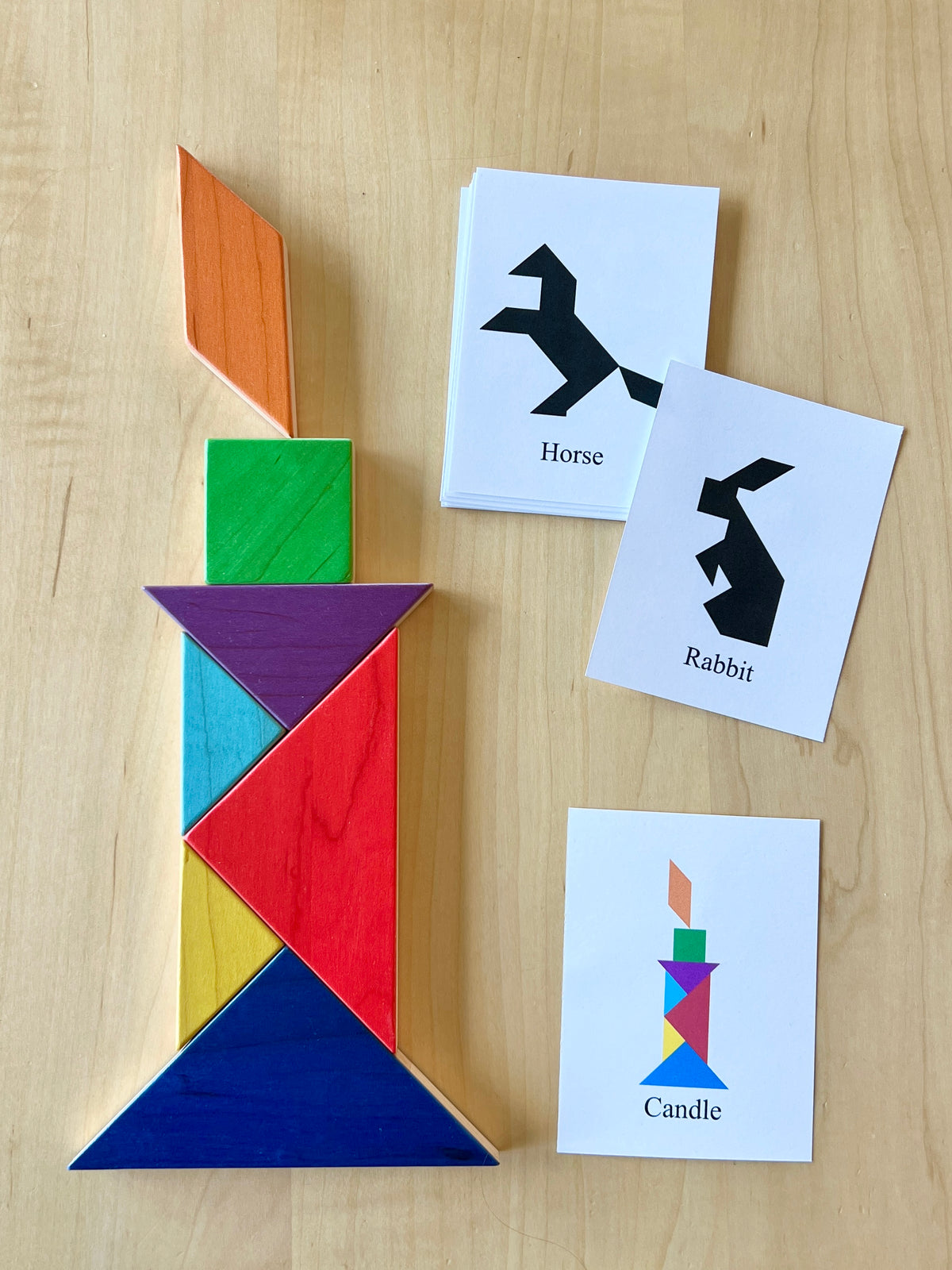 Rainbow Wooden Tangram Puzzle