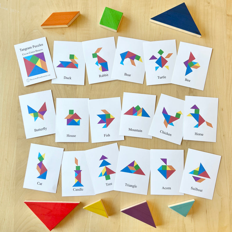 Rainbow Wooden Tangram Puzzle