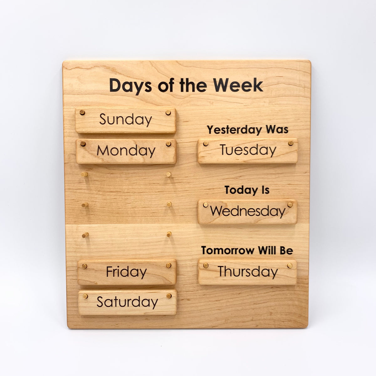 Days of the Week Chart