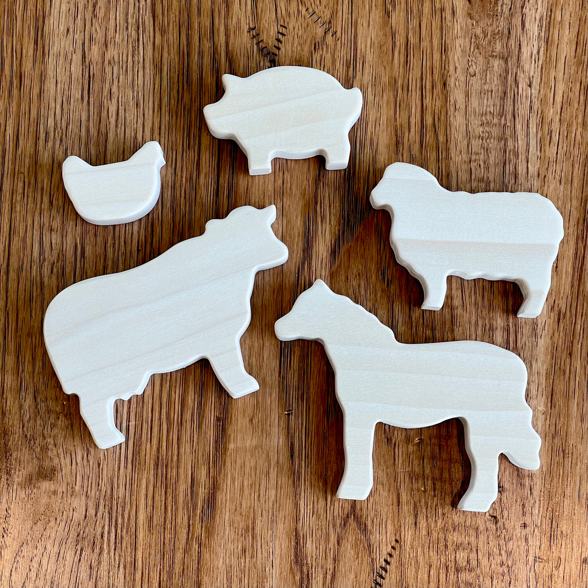 Wooden Farm Animals Set