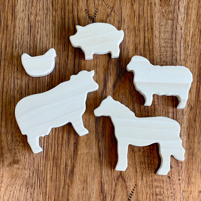 Wooden Farm Animals Set