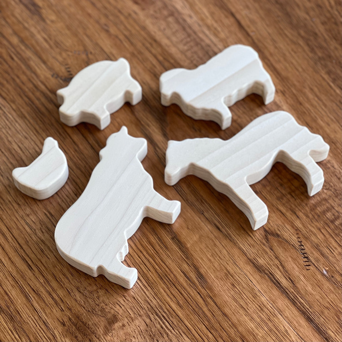 TO BE DISCONTINUED: Wooden Farm Animals Set