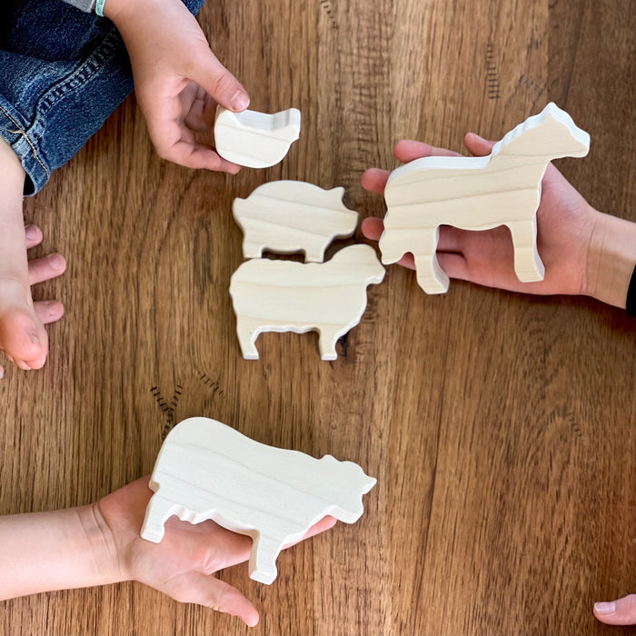 Wooden Farm Animals Set