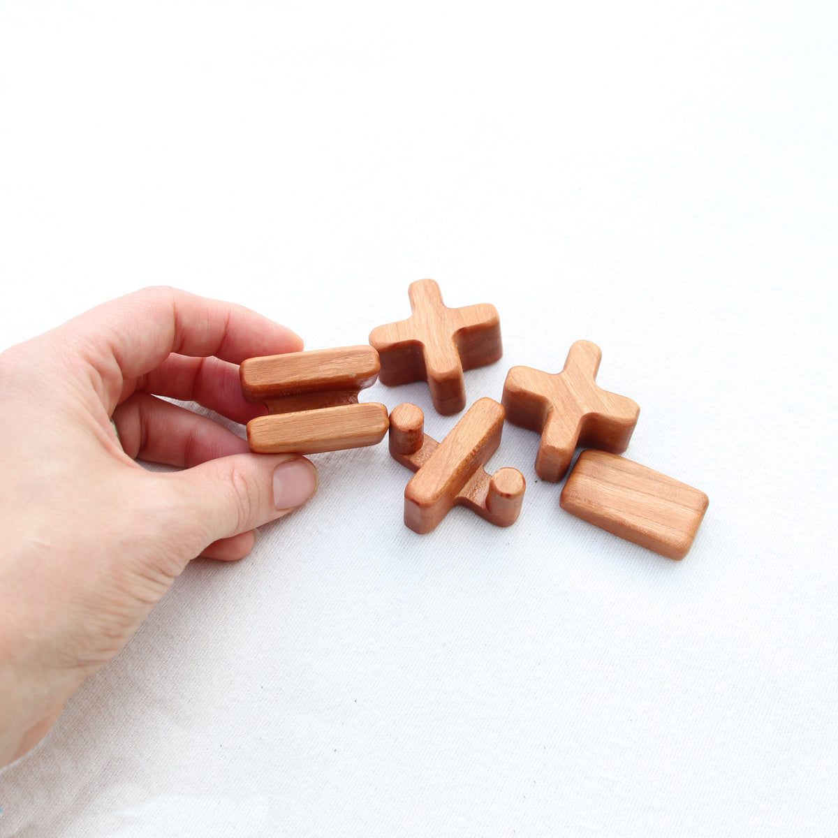 Wood Number and Math Symbol Blocks