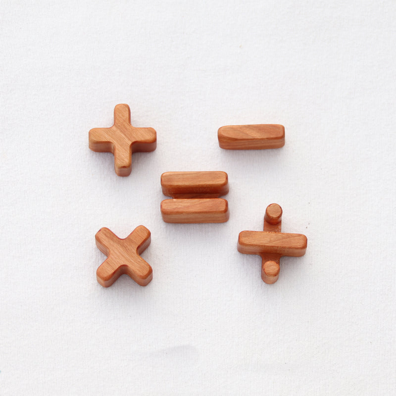 Wood Number and Math Symbol Blocks