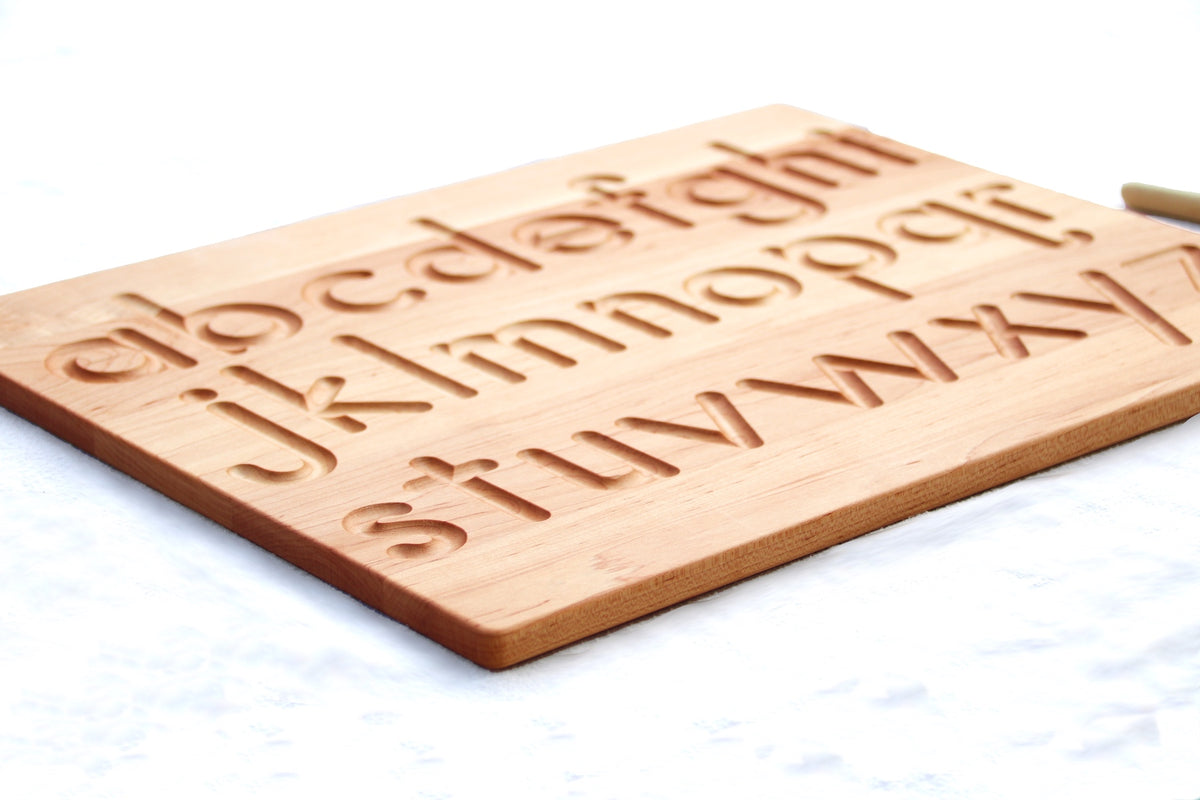 Cursive alphabet tracing board - wooden alphabet board - wooden tracin –  MirusToys