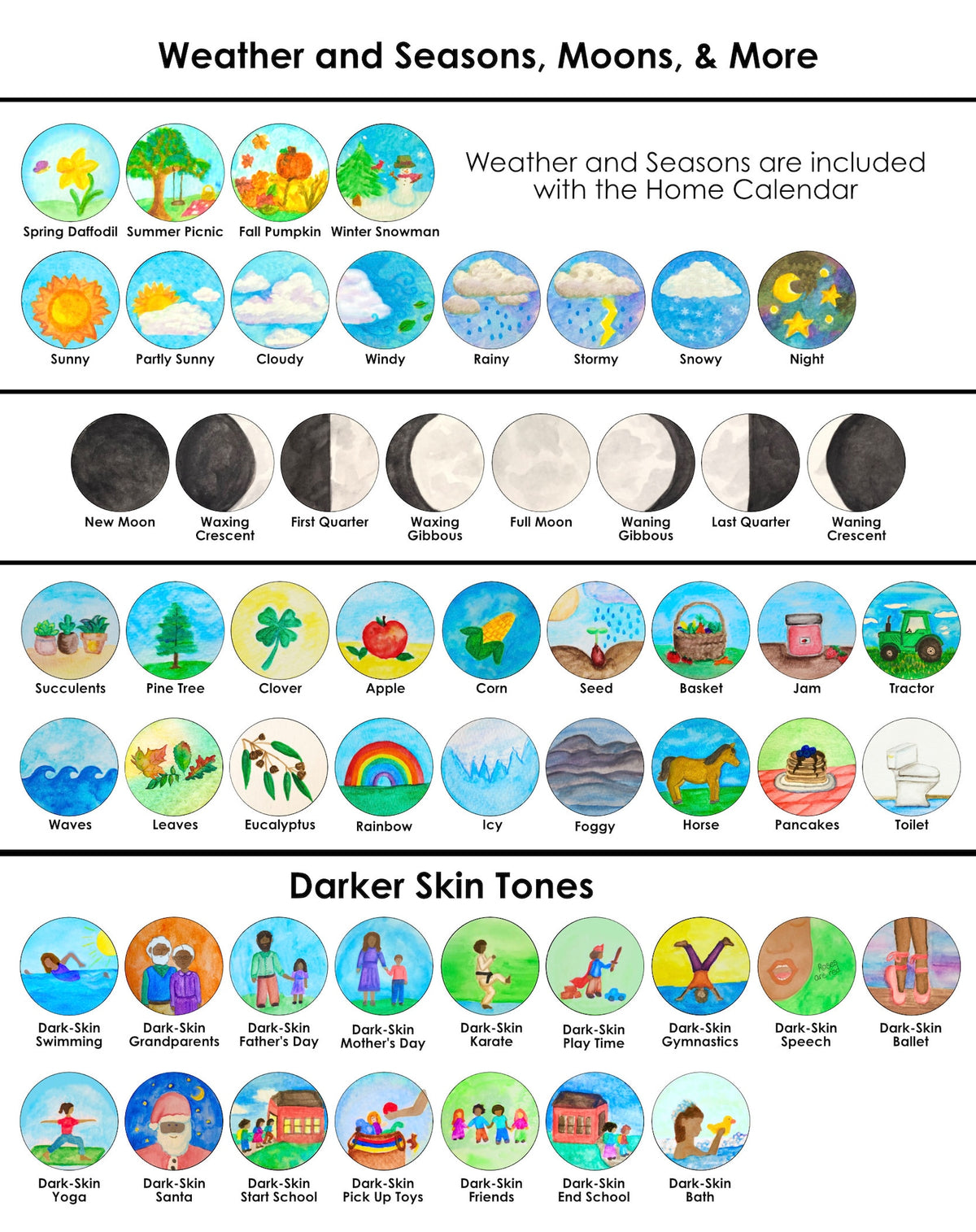 Picture Coins for Calendars & Charts