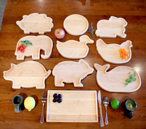 Wooden Animal Plates