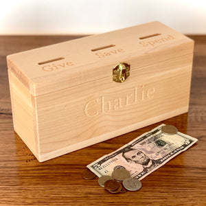 Child's Money Bank - Give, Save, Spend
