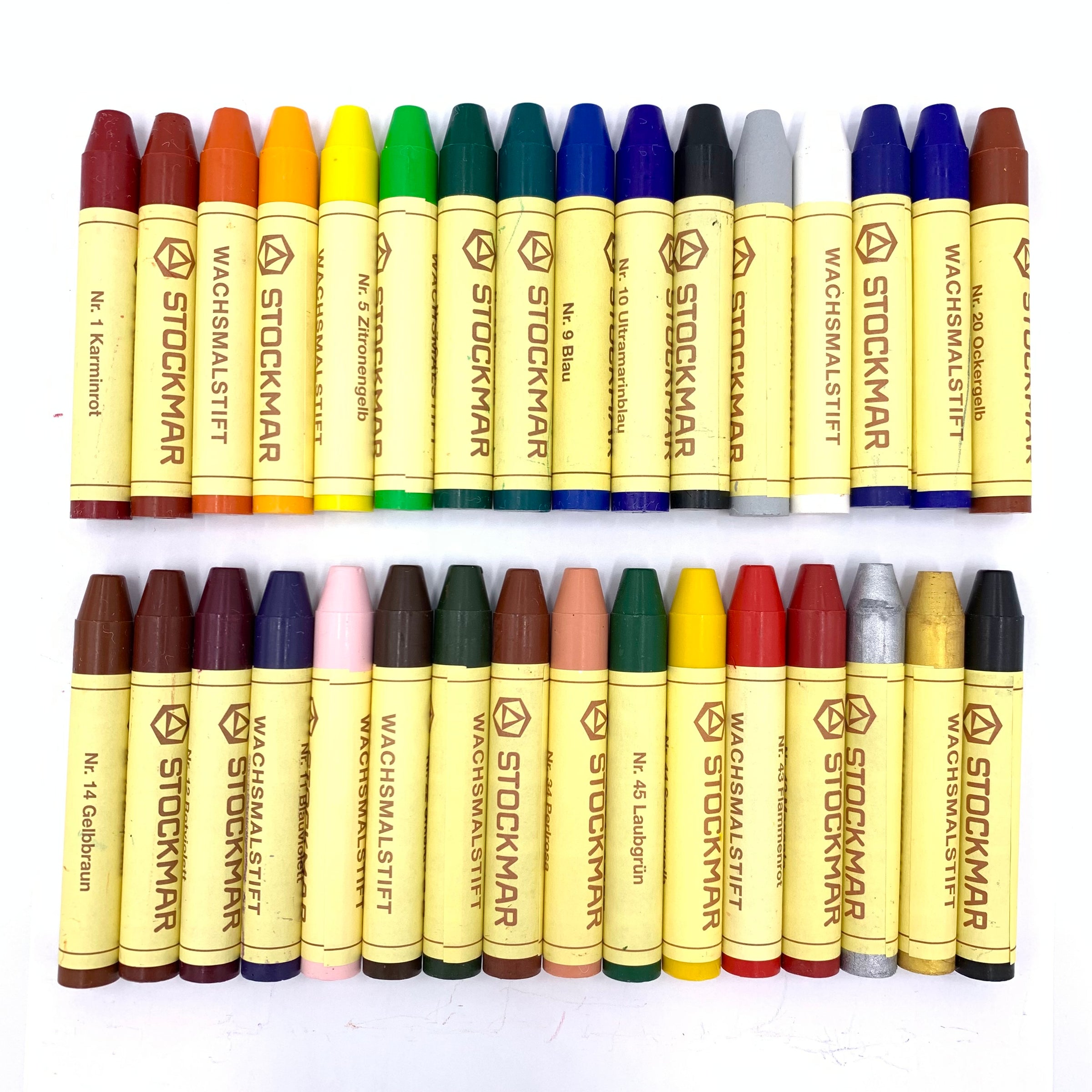 Boite en bois de 24 crayons, craies de cire d'abeille, stockmar